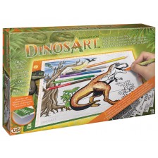 Светеща подложка за рисуване и прекопиране DinosArt - Динозаври -1