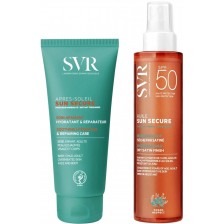 SVR Sun Secure Комплект - Мляко за след слънце и Сухо олио за лице и тяло, SPF50, 2 x 200 ml -1