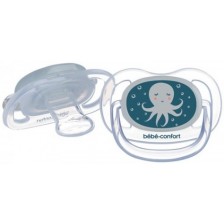 Светещи силиконови залъгалки Bebe Confort - Physio Air, 2 броя, 6-18м, Blue Octopus -1