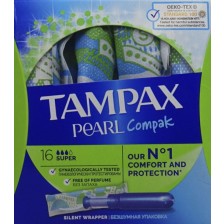 Тампони с апликатор Tampax - Super Pearl, 16 броя
