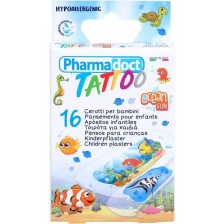 Tattoo Ocean Fun Детски пластири татуировка, 16 броя, Pharmadoct -1