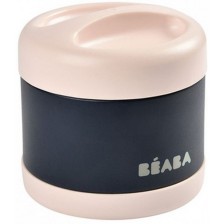 Термос за храна от неръждаема стомана Beaba, Light pink/Dark blue, 500 ml