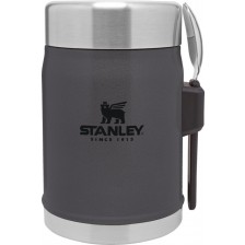 Термобуркан за храна с лъжичка Stanley The Legendary - Charcoal, 400 ml -1