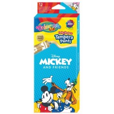 Темперни бои Colorino Disney - Mickey and Friends, 12 цвята, 12 ml