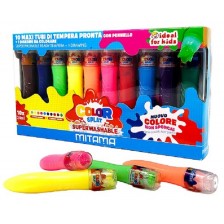 Темперни бои Mitama - Color Splat, измиващи се,  5 + 5 неонови цвята