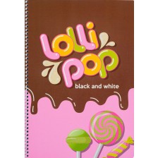 Тетрадка Black&White - Lolly Pop, А4, 80 листа,  широки редове, асортимент -1