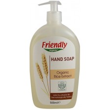 Течен сапун за ръце  Friendly Organic - С екстракт от ориз, 500 ml
