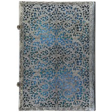 Тефтер Paperblanks Silver Filigree - Maya Blue, Ultra, 120 листа -1