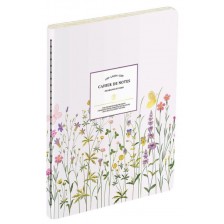 Тефтер Victoria's Journals Florals - Светлолилав, ламинирана корица, на редове, 40 листа, А5 -1