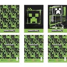 Тетрадка Panini Minecraft - Green, А4, 40 листа, широки редове, асортимент -1