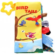 Tекстилна книжка Kikka Boo - Bird Tails, с чесалка