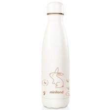 Термо бутилка с меко покритие Miniland - Natur, Зайче, 500 ml -1