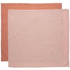 Тензухени пелени Bebe-Jou - Pure Cotton Pink, 70 х 70 cm, 2 броя -1