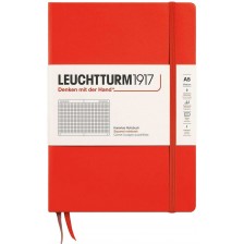 Тефтер Leuchtturm1917 New Colours - А5, на квадратчета, Lobster, твърди корици -1