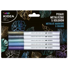 Текстмаркери Kidea - металикови, 5 цвята