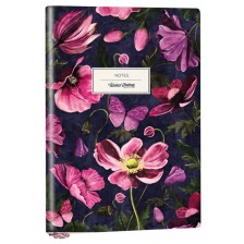 Тефтер Victoria's Journals Florals - Цветя, пластична корица, на точки, 96 листа, А5 -1