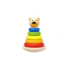 Дървени бебешки рингове Tooky Toy - Bear -1