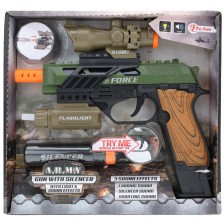 Игрален комплект Toi Toys - Модулен пистолет, със звук и светлина