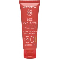 Apivita Тониран гел-крем за лице, SPF 50, 50 ml