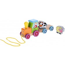 Дървена играчка Andreu Toys - Трактор с животни -1