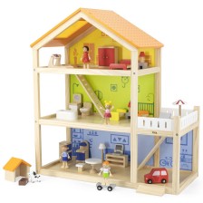 Триетажна дървена къща за кукли Viga