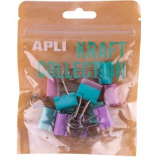 Цветни метални щипки Apli Kraft Collection - 19 mm, 12 броя -1
