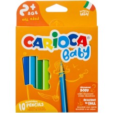 Комплект цветни моливи Carioca Baby - 10 цвята