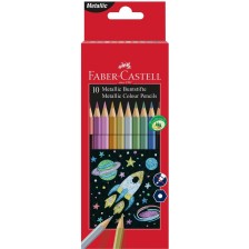 Цветни моливи Faber-Castell - 10 металикови цвята