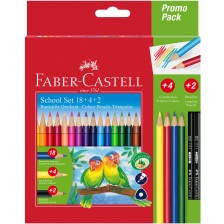 Цветни триъгълни моливи Faber-Castell - Triangular, 24 броя