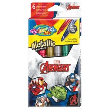 Цветни маркери Colorino - Marvel Avengers, 6 цвята -1