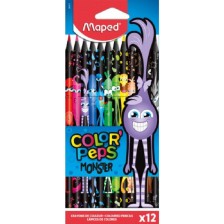 Цветни моливи Maped Color Peps - Monster, 12 цвята