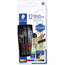 Цветни моливи Staedtler DJ - Super soft, 12 цвята -1