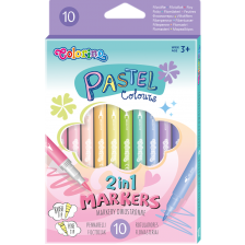 Цветни маркери Colorino Pastel - двувърхи, 10 цвята -1