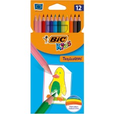 Цветни моливи Bic Kids Tropic - 12 броя -1