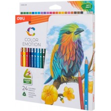 Цветни моливи Deli Color Emotion - EC00220, 24 цвята -1
