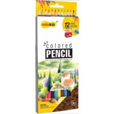 Цветни моливи Colokit - 12 цвята, острилка -1