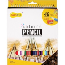 Цветни моливи Colokit - 48 цвята, острилка -1