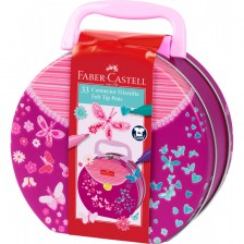 Цветни флумастери Faber-Castell Connector - 33 цвята, в чанта -1