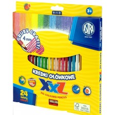 Цветни моливи Astra XXL - 24 броя + острилка -1