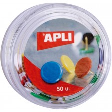 Цветни кабърчета Apli - Ø 10 mm, 50 броя