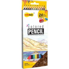 Цветни моливи Colokit - 24 цвята, острилка -1