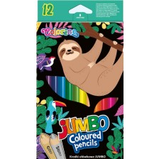 Цветни моливи Colorino - Jumbo Wildkid, 12 цвята