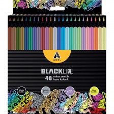 Цветни моливи Adel BlackLine - 48 цвята -1