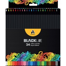Цветни моливи Adel BlackLine - 24 класически цвята