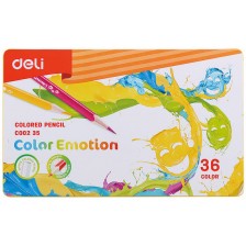 Цветни моливи Deli Color Emotion - EC00235, 36 цвята, в кутия