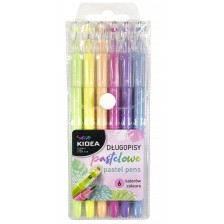 Цветни химикалки Kidea - 6 цвята, пастелни