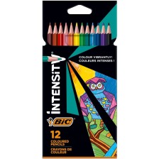 Цветни моливи BIC - Intensity, 12 цвята -1