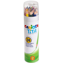 Цветни моливи Carioca Tita - 24 цвята + острилка