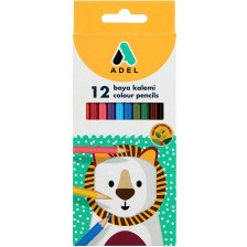 Цветни моливи Adel - 12 цвята, дълги