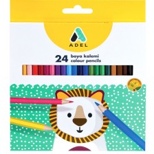 Цветни моливи Adel - 24 цвята, дълги